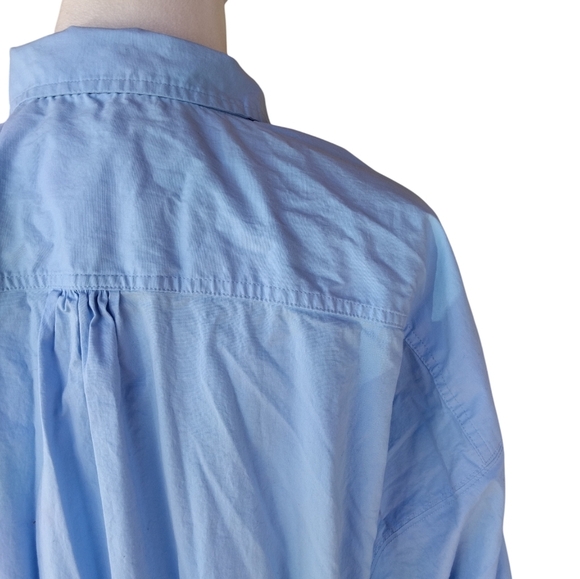 Anthropologie Maeve Long Sleeve Poplin Mini Shirt Dress Blue Size 1X - Picture 8 of 10